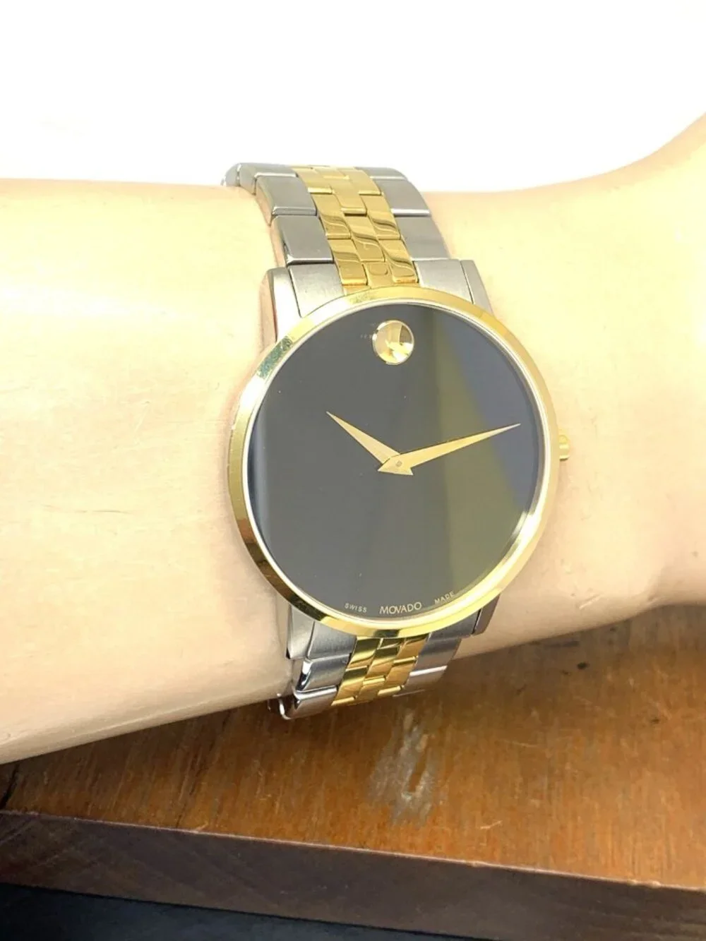 Movado Men's Watch 0607200 Museum Swiss Quartz Black Dial Two Tone Steel 40mm